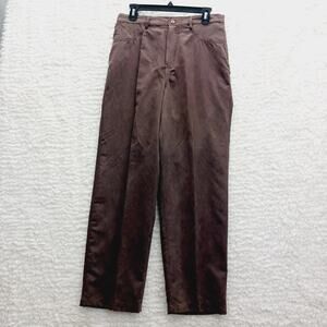 Pants Size 10 Brown Brushed Poly Westerncore Dark Academia Office Careerwear NWT